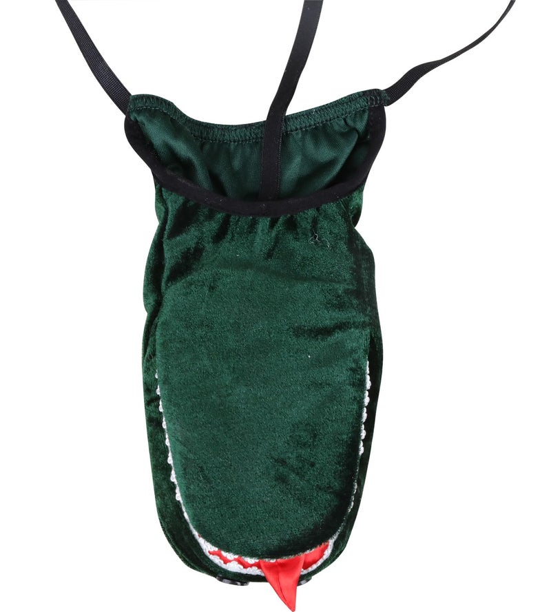 DLSNZ Men's G-String Exotic Underwear Sexy Costume Christmas Halloween Funny T-Back Mankini Thong Mesh Joke Gag Prank Gifts (US, Alpha, One Size, Regular, Regular, Crocodile) - Image 3