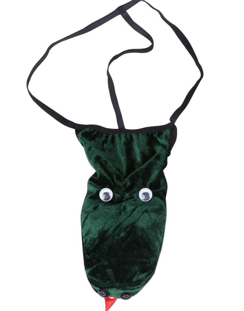 DLSNZ Men's G-String Exotic Underwear Sexy Costume Christmas Halloween Funny T-Back Mankini Thong Mesh Joke Gag Prank Gifts (US, Alpha, One Size, Regular, Regular, Crocodile) - Image 2
