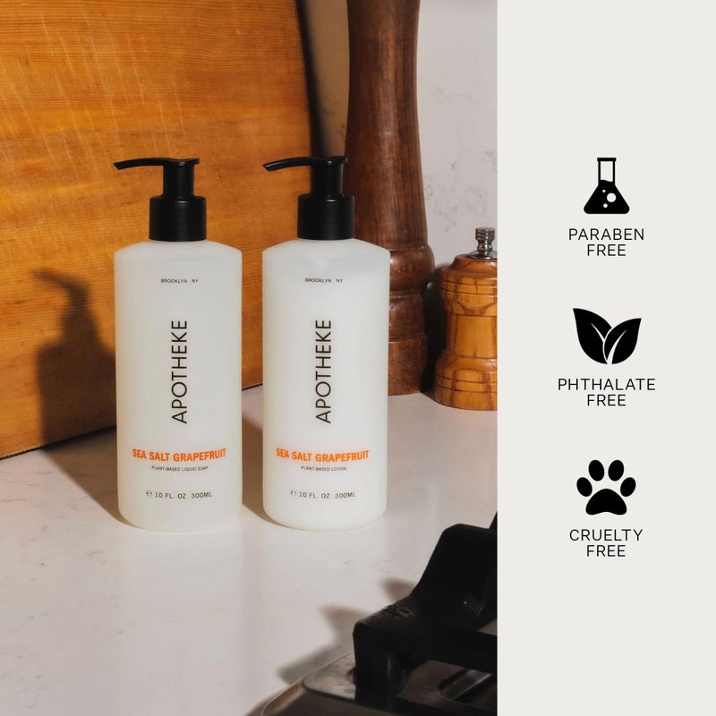 APOTHEKE Scented Hand & Body Lotion, Sea Salt Grapefruit - 10 Fl Oz Nourishing Body Moisturizer Cream for Dry Skin - Gentle Daily Skincare for Men & Women with Natural Ingredients, All Skin Types - Image 5