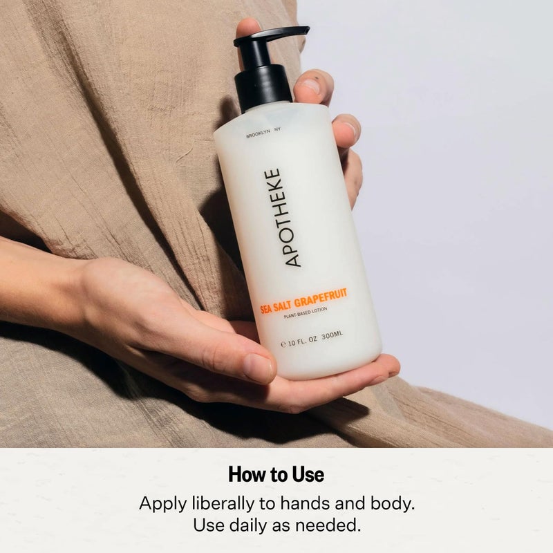 APOTHEKE Scented Hand & Body Lotion, Sea Salt Grapefruit - 10 Fl Oz Nourishing Body Moisturizer Cream for Dry Skin - Gentle Daily Skincare for Men & Women with Natural Ingredients, All Skin Types - Image 4