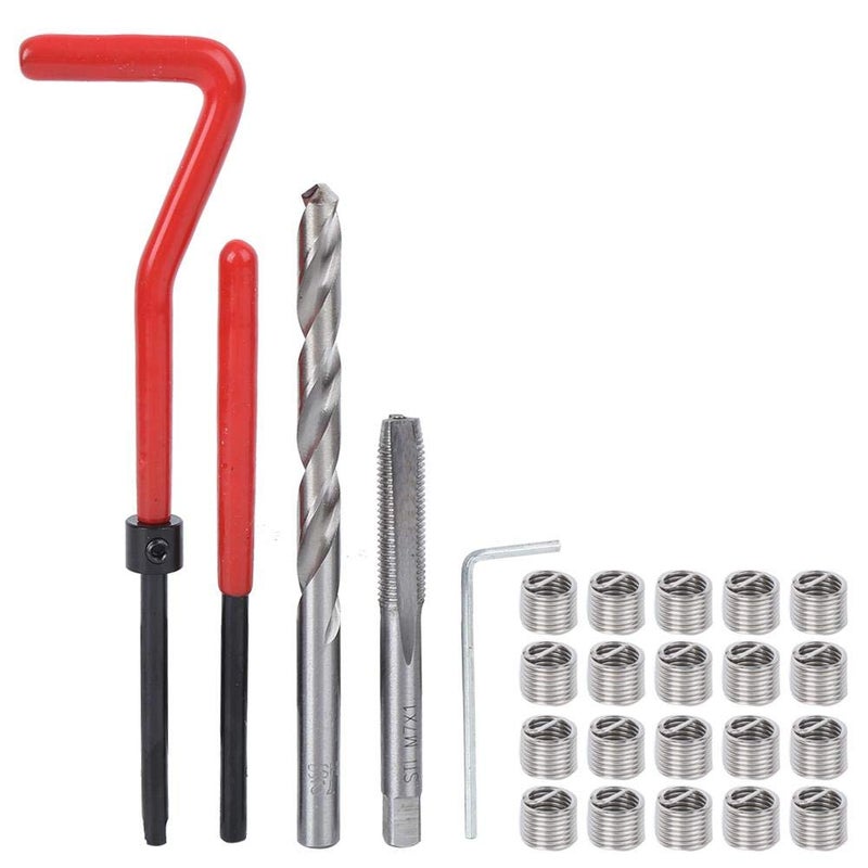Thincol M7 Thread Repair Kit, 25Pcs Metric Threading Tool Insert Coil Helicoil For Auto Repair Kit with Plastic Box - Image 1