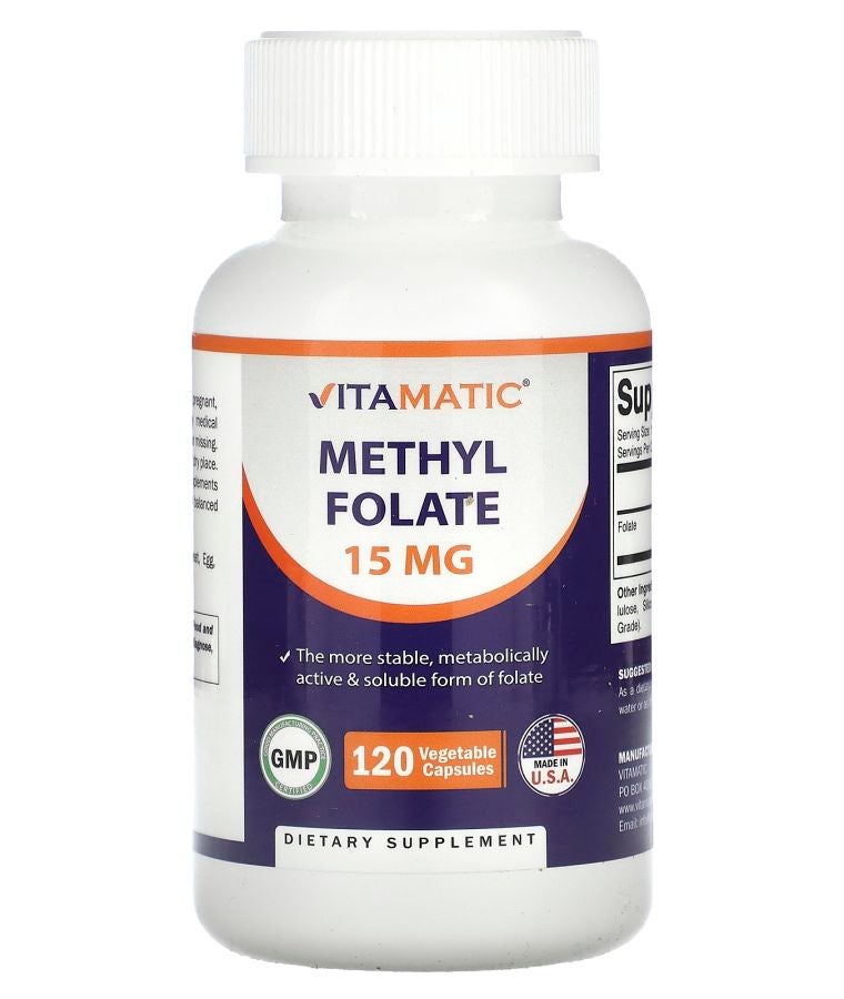 Vitamatic Methyl Folate 15 mg 120 Vegetable Capsules