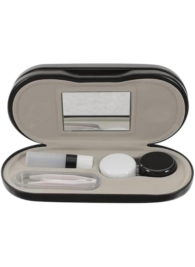 Contact Lens Case and Glasses Case, 2 in 1 Double Eyeglass Case, with Mirror Tweezers Remover, Contact Lens Storage Box for Travel…
