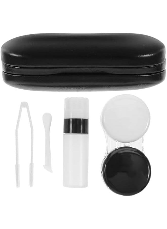 Contact Lens Case and Glasses Case, 2 in 1 Double Eyeglass Case, with Mirror Tweezers Remover, Contact Lens Storage Box for Travel…