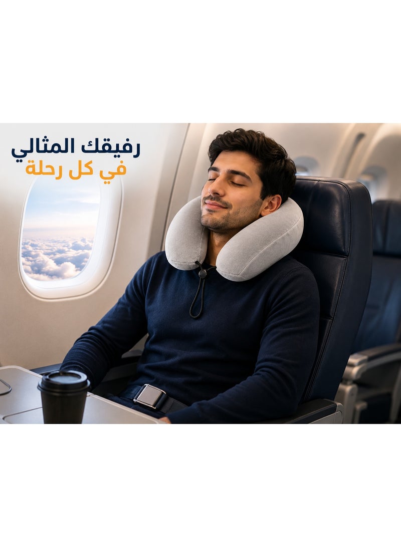 Luxury Memory Foam Neck Pillow with Washable Velvet Cover for Daily Comfort at Home and While Traveling - Image 5