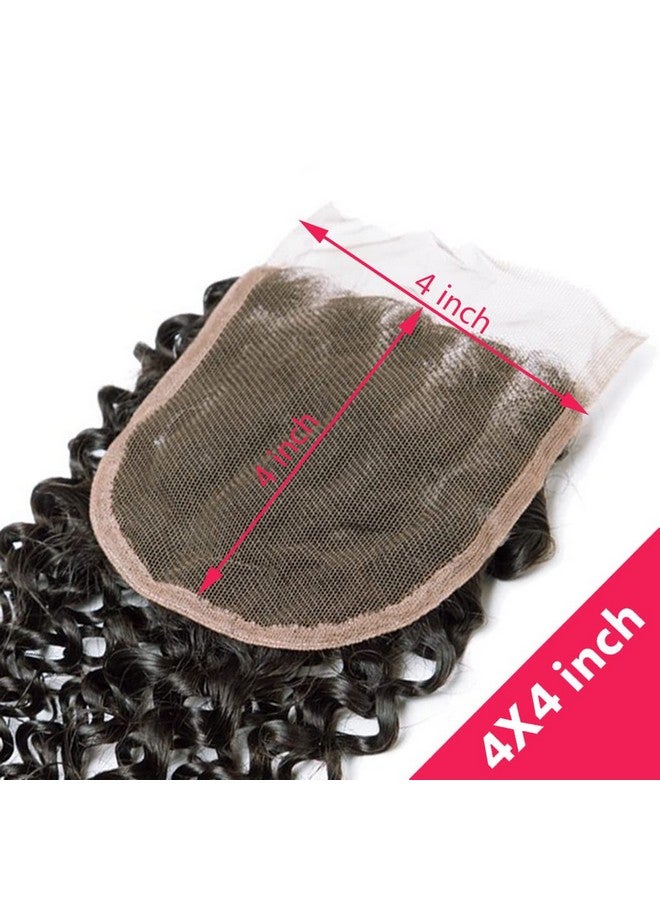 Jinhongze Kinky Curly Lace Closure Human Hair 8Inch 4X4 Free Part Lace Closure Natural Black Kinky Hair Brazilian Virgin Human Hair Swiss Lace Closure(8) … - Image 4