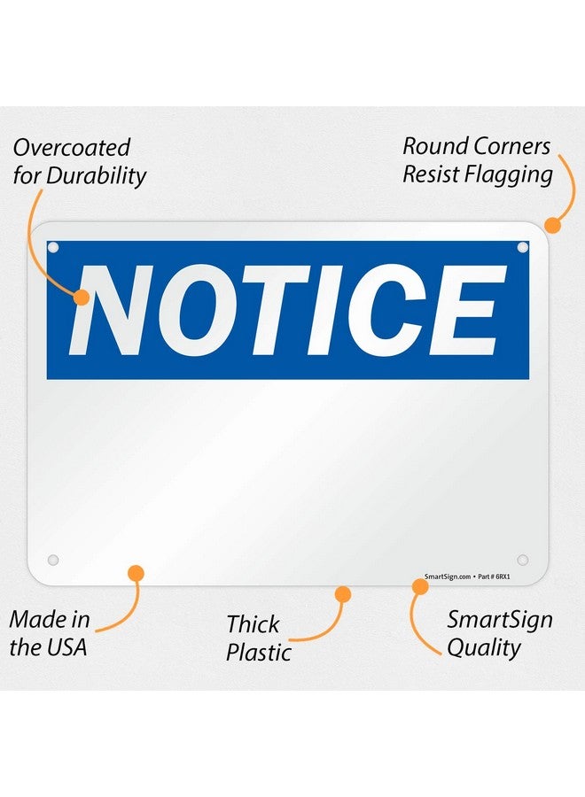 سمارت ساين لافتة "Notice" فارغة قابلة للكتابة عليها من SmartSign | بلاستيك مقاس 7 × 10 بوصات - Image 2