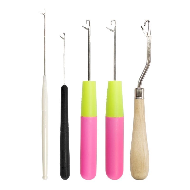 HSYMQ 5PCS Latch Hook, Different Sizes Small Crochet Hooks Needle for Hair - Image 1