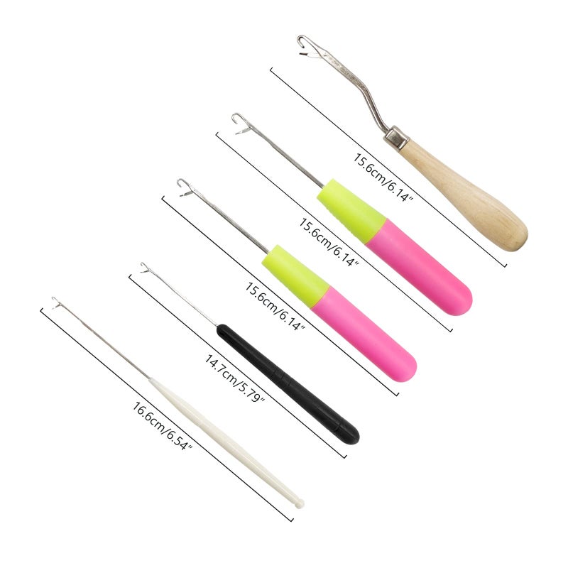 HSYMQ 5PCS Latch Hook, Different Sizes Small Crochet Hooks Needle for Hair - Image 4