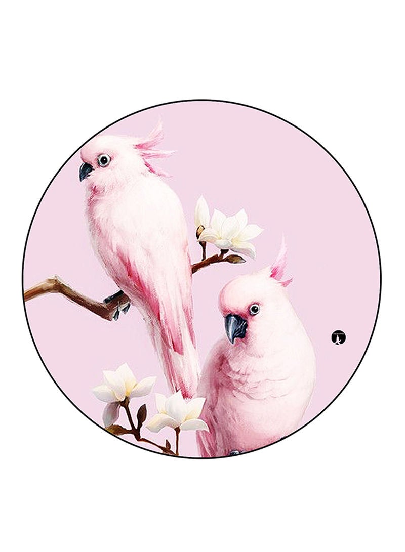 RKN Birds Printed Mouse Pad  Round  Multicolour
