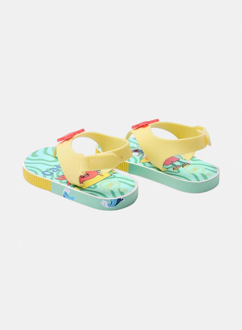 CUBS Unisex Baby Rubber Sandal – Yellow Sharks & Crabs Flip-Flop Design - Image 2