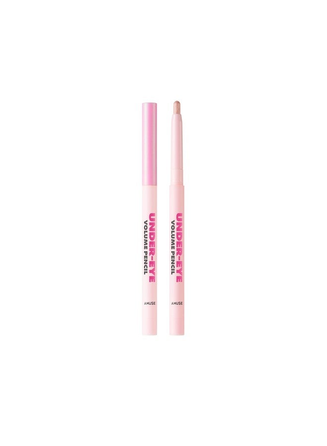 Amuse SEOUL Under-eye Volume Pencil 03 Pink Ballerina | Cream Eyeshadow Multi-stick, Shimmer, Silky Texture, Pearl Shimmer Shiny, Highlighter Eye Shadow Stick 1.1g