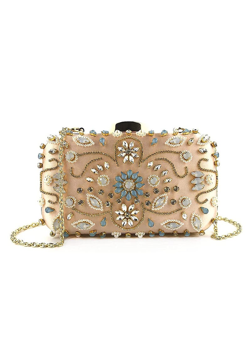 Zikra Evening Clutch Bag for Women Prom Party Wedding Purse Sparkly Crystal Rhinestones Ladies Handbag Designer Evening Handbag, Lady Party Classic Clutch Purse with Shoulder Chain - Image 1
