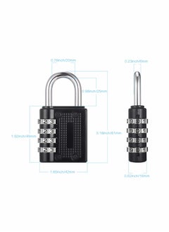 Excefore Combination Padlock, 4 Pcs Heavy Duty Metal Padlock for Gym Locker, Padlocks with Code, Gym Padlock, Locker Padlocks, Waterproof Combination Lock for Locker Outdoor Gate Shed  - Image 2