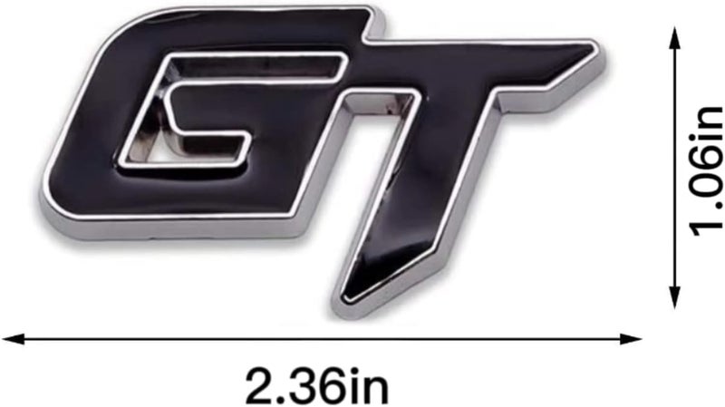 AutoBizarre 3D Raised GT Metal Monogram Emblem Badge Sticker for All Cars & Bikes (Black) - Image 3
