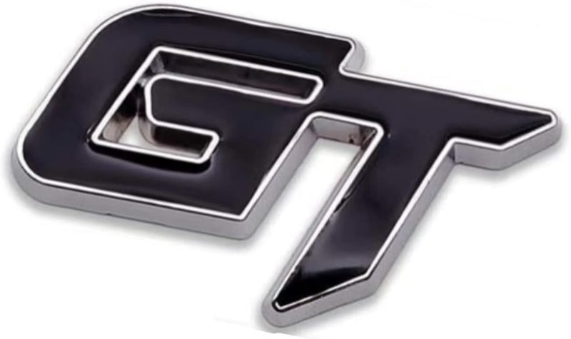 AutoBizarre 3D Raised GT Metal Monogram Emblem Badge Sticker for All Cars & Bikes (Black) - Image 1
