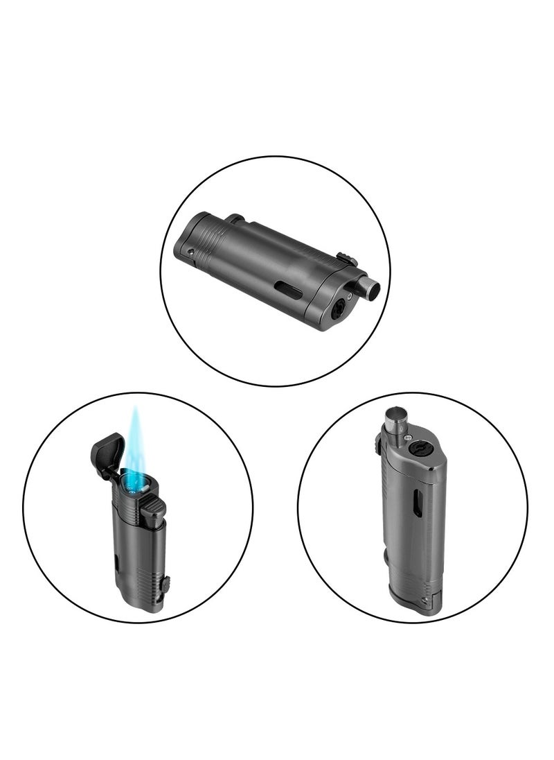 Generic Torch Lighter Windproof  Jet Triple Flame Lighter , Adjustable Flame and Refillbale Fuel Metal Lighter (Butane Not Included)  - Image 3