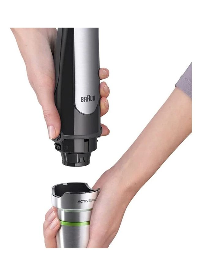BRAUN Hand Blender MultiQuick with 600ml BPA-free Beaker, 1.5L Food Processor, 350ml Chopper, Puree/Masher, Whisk, Easy SmartSpeed, SplashControl & PowerBell Plus Technology MQ 7087X Black and Silver - Image 5