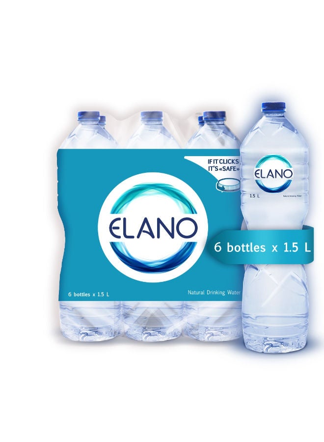 ELANO Natural Drinking Water- 1.5 Liters Pack of 6 