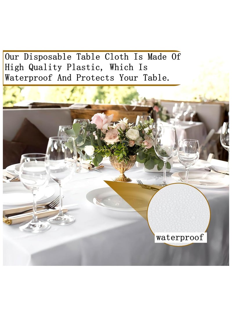 DELGREEN 4 Pack Disposable Table Cloths, Plastic Rectangle Table Cloth Waterproof Decorative Table Cover for BBQ Party Wedding Indoor or Outdoor Usethicken - Image 2