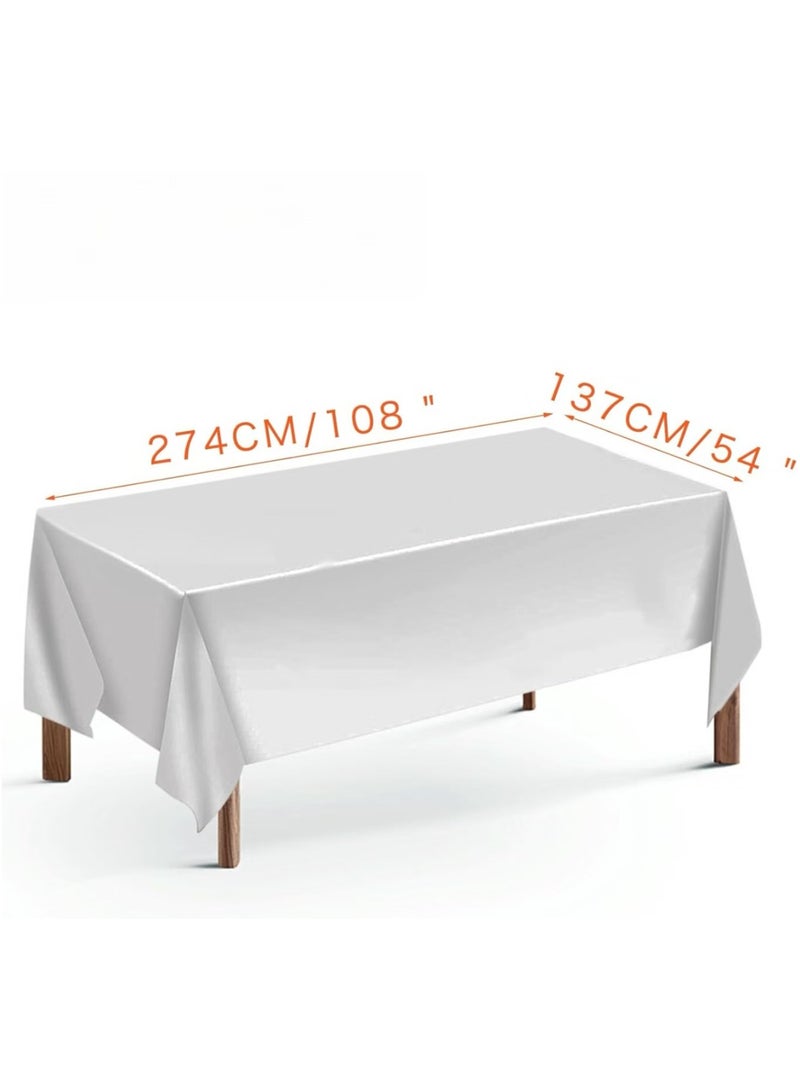 DELGREEN 4 Pack Disposable Table Cloths, Plastic Rectangle Table Cloth Waterproof Decorative Table Cover for BBQ Party Wedding Indoor or Outdoor Usethicken - Image 4