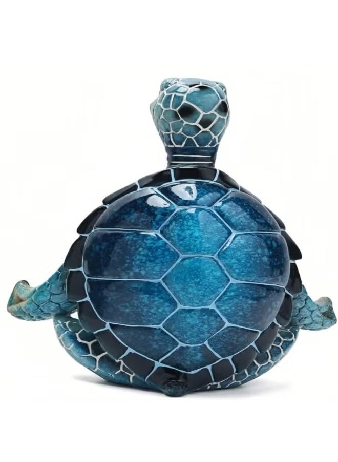 Sea Turtle Meditation Yoga Decor, Garden Figurine Sea Turtle Meditating Coastal Beach Decorations, Zen Yoga Resin Statue for Home Office Decorations(Put The Palm Separate) - Image 4