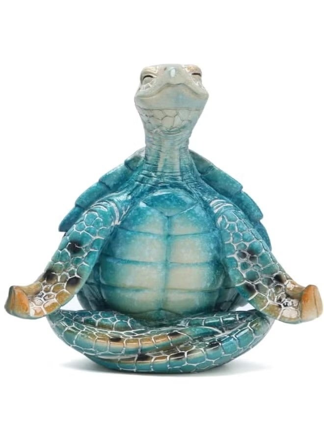 Sea Turtle Meditation Yoga Decor, Garden Figurine Sea Turtle Meditating Coastal Beach Decorations, Zen Yoga Resin Statue for Home Office Decorations(Put The Palm Separate) - Image 3