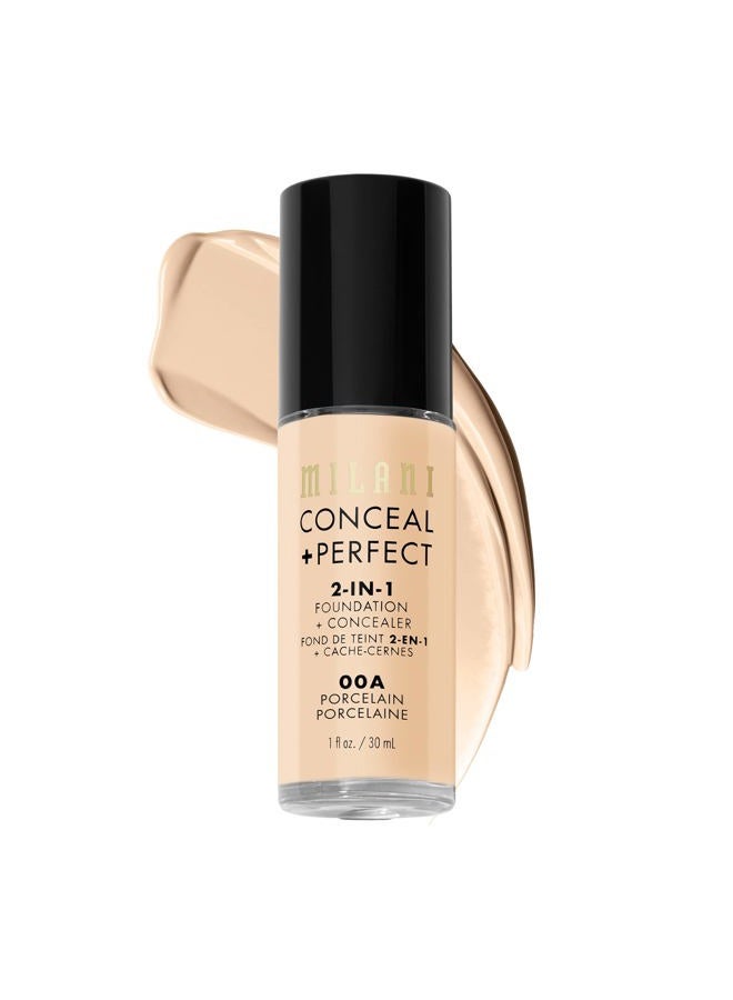 MILANI Conceal + Perfect 2-In-1 Foundation -30ml, 00A Porcelaine