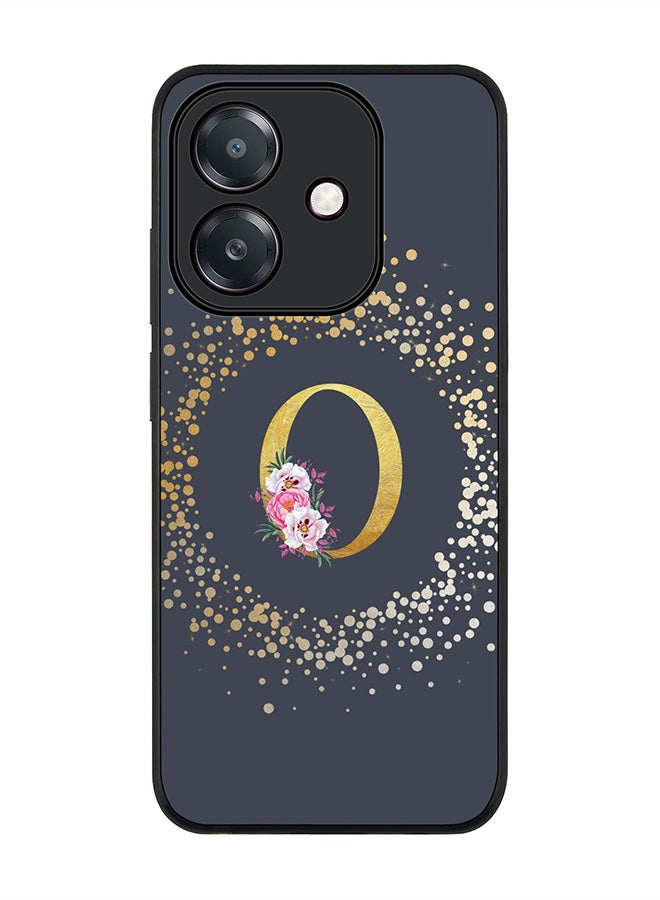 Stylizedd For Oppo A5i Case,Slim fit Camera Protection, Shockproof Thin Phone cover  - Custom Monogram Floral - O  (Grey )