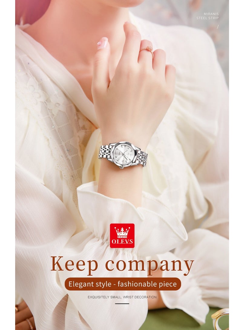 OLEVS Watches for Women Stylish Stainless Steel Water Resistant Quartz Analog Watch 9931 - Image 2