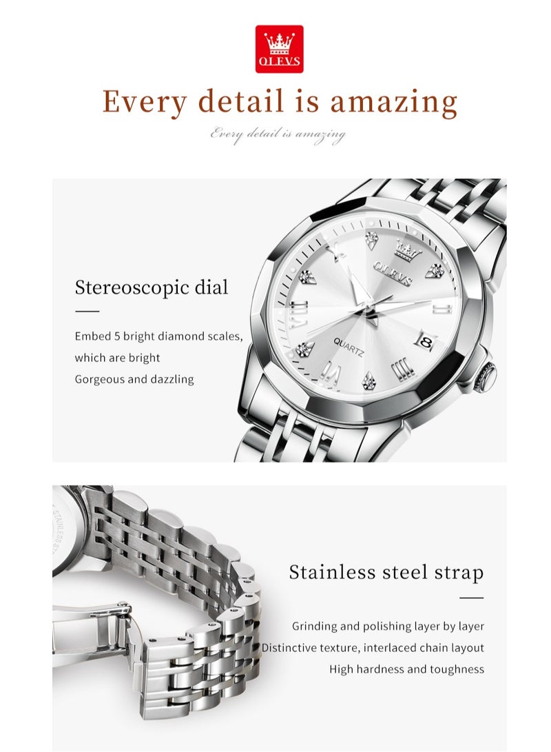 OLEVS Watches for Women Stylish Stainless Steel Water Resistant Quartz Analog Watch 9931 - Image 5