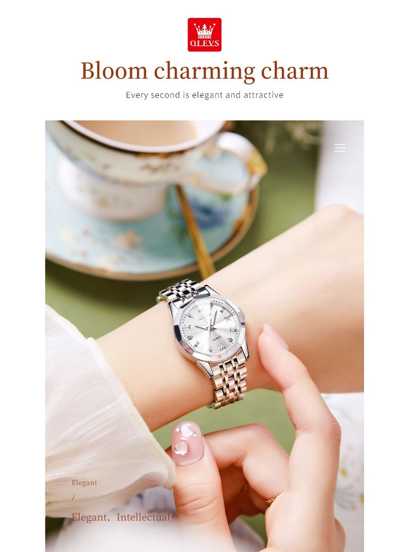 OLEVS Watches for Women Stylish Stainless Steel Water Resistant Quartz Analog Watch 9931 - Image 3