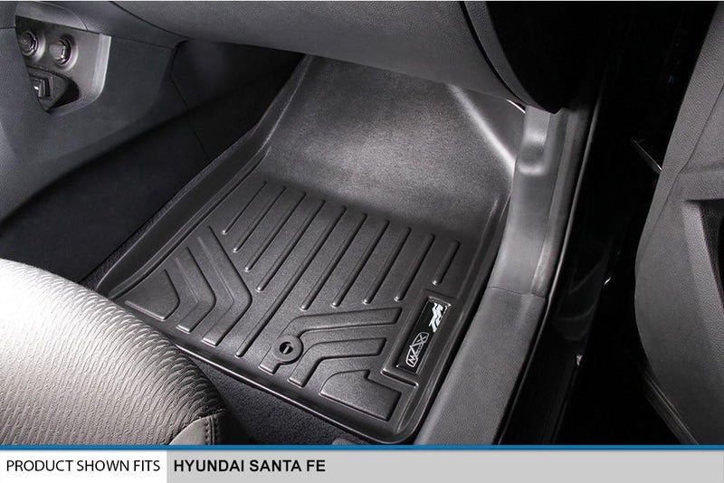 SMARTLINER Custom Fit Floor Mats 3 Row Liner Set Black for 2013-2018 Hyundai Santa Fe with 3rd Row Seat / 2019 Santa Fe XL - Image 3
