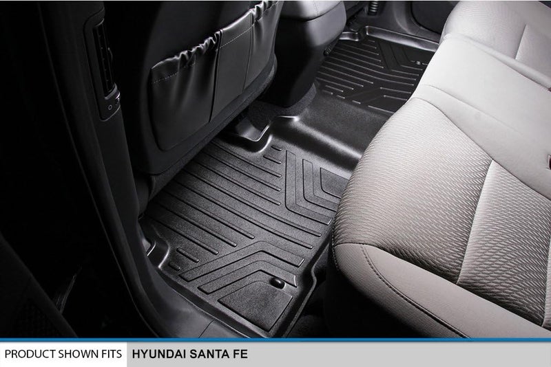 SMARTLINER Custom Fit Floor Mats 3 Row Liner Set Black for 2013-2018 Hyundai Santa Fe with 3rd Row Seat / 2019 Santa Fe XL - Image 4