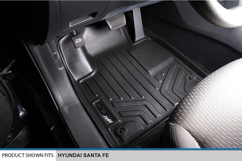 SMARTLINER Custom Fit Floor Mats 3 Row Liner Set Black for 2013-2018 Hyundai Santa Fe with 3rd Row Seat / 2019 Santa Fe XL - Image 2