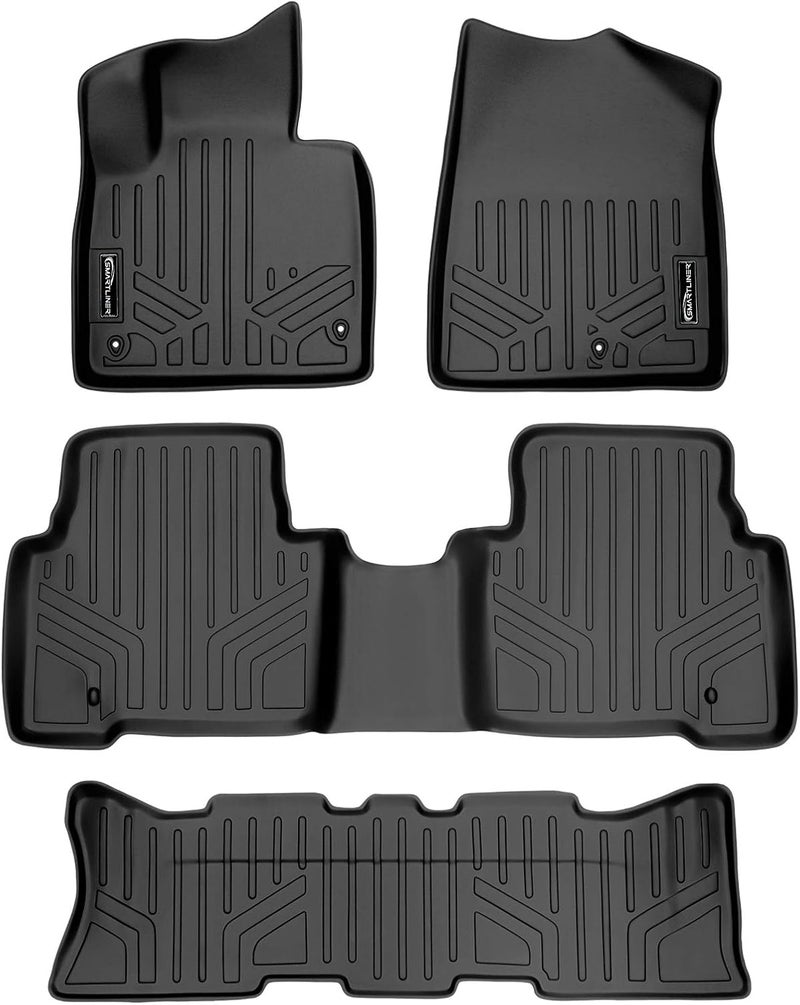 SMARTLINER Custom Fit Floor Mats 3 Row Liner Set Black for 2013-2018 Hyundai Santa Fe with 3rd Row Seat / 2019 Santa Fe XL - Image 1
