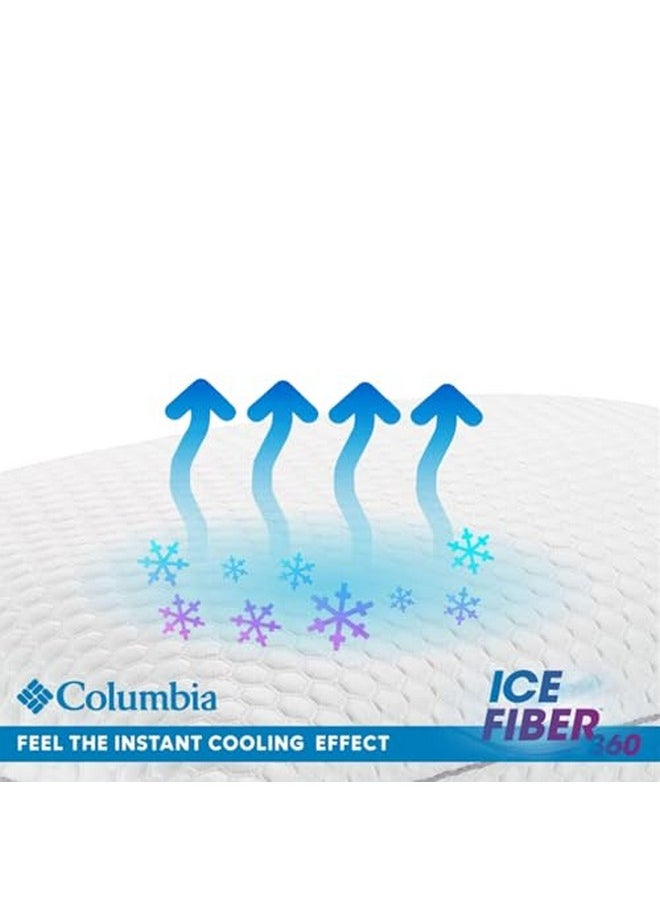 Columbia - Columbia Comfort Ice Fiber Soft Down Alternative Bed Pillow - Instant Cooling 2 Sided Ice Fiber Cover - Supportive & Cozy Polyester Fiber - Back & Stomach Sleeper, Standard/Queen - Image 1