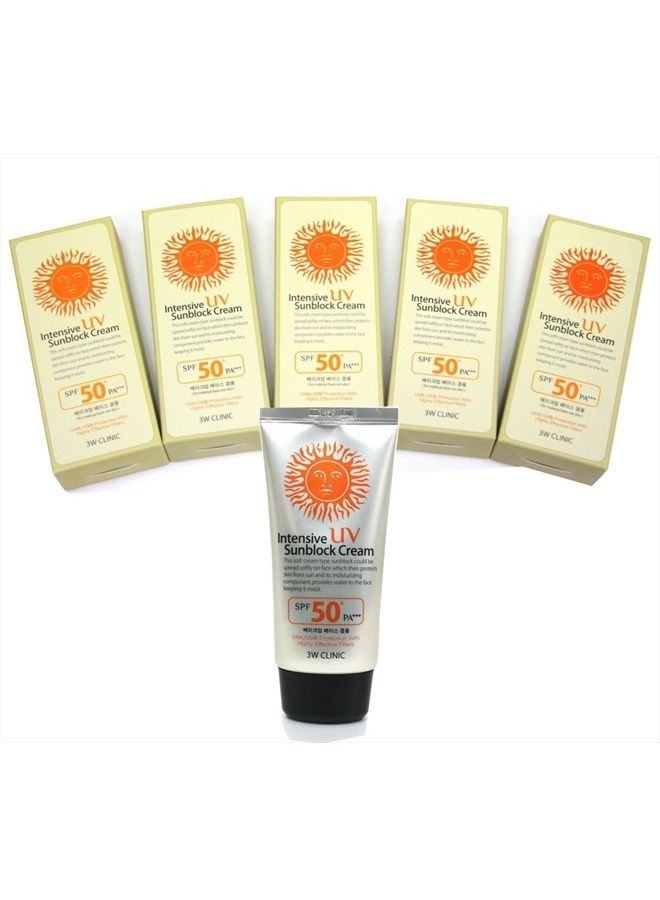 Do Wrap Performance Headwear 3w Clinic Intensive Uv Sunblock Cream SPF50 Pa+++ 70ml 5ea / For Make up Base Use Also / Korean Cosmetics - Image 1