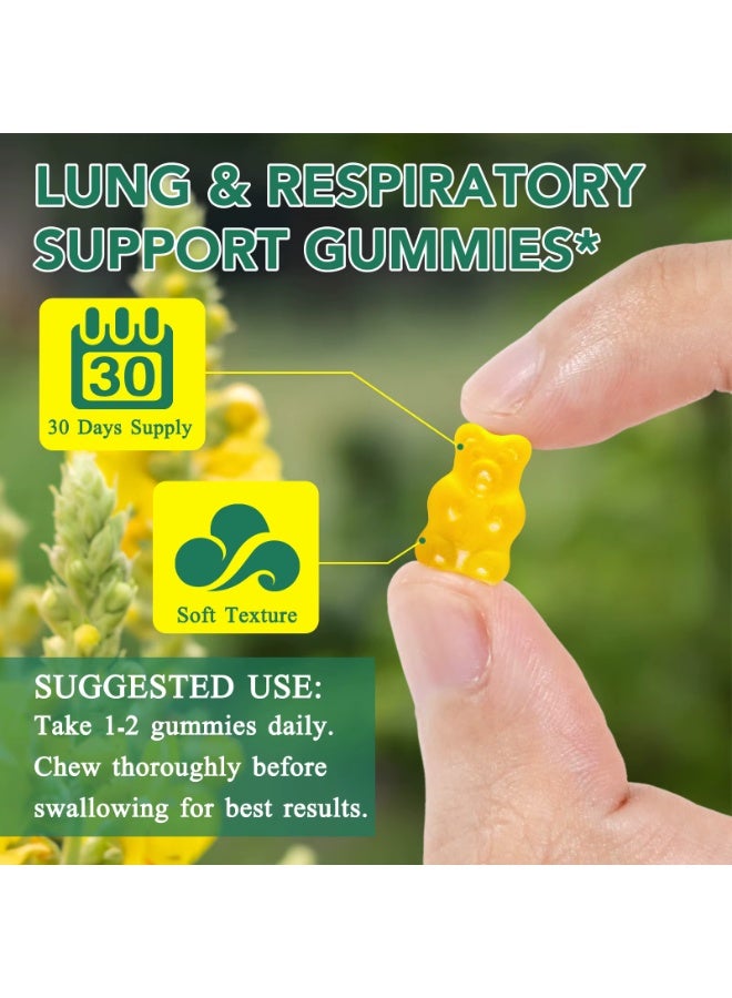 Acentiallabs 60 Count Mullein Gummies for Lung Cleanse, 2000mg Organic Mullein Leaf Extract for Lung Cleanse and Respiratory Support, Natural Mullein Herbal Supplement, Pear Flavor Gummies - Image 4