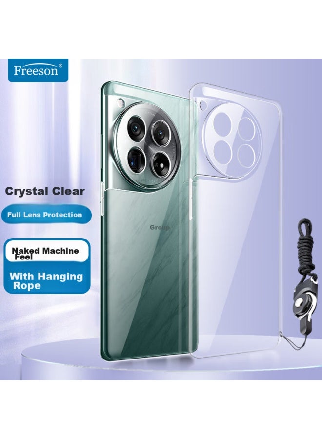 Freeson Phone Case For Oneplus 12, Slim Simple Full Protection Shockproof Clear Tpu Soft Shell (With Ring Holder And Lanyard), Transparent - Image 1