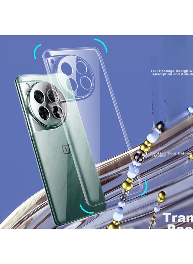 Freeson Phone Case For Oneplus 12, Slim Simple Full Protection Shockproof Clear Tpu Soft Shell (With Ring Holder And Lanyard), Transparent - Image 3