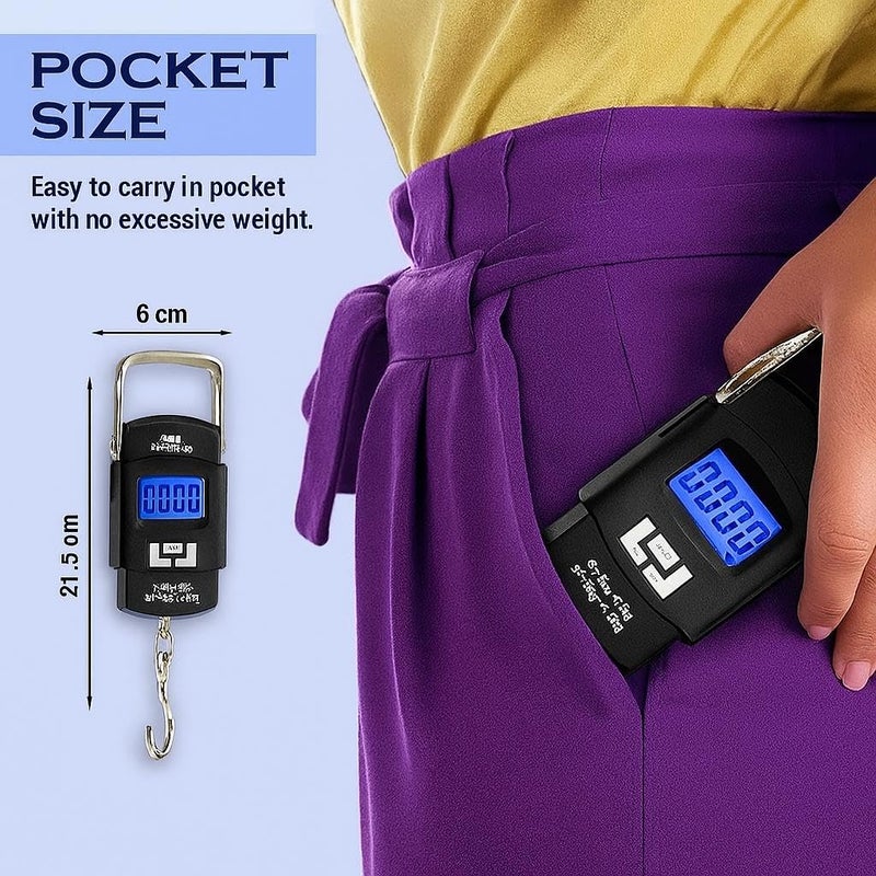 KMJSA - Electronic Portable Digital LED Screen Luggage Weighing Scale, 50 kg/110 Lb For Multi-Purpose Use. - Image 5