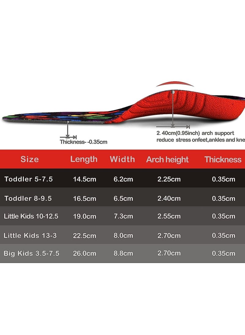 SYOSI Orthotic Insole, Kids Orthotic Cushioning Arch Support Shoe Insoles, Children Pu Foam Inserts for Flat feet, Plantar Fasciitis, Feet Heel Pain Relief (16.5 cm) - Image 2
