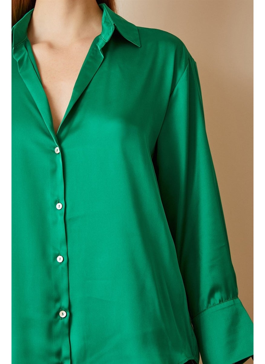 Never More Basic Satin Shirt  - Image 3