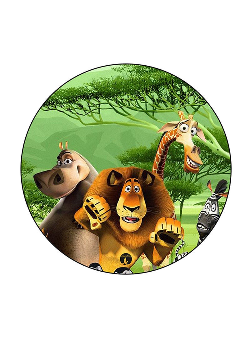 RKN Madagascar Printed Mouse Pad Round  Multicolour