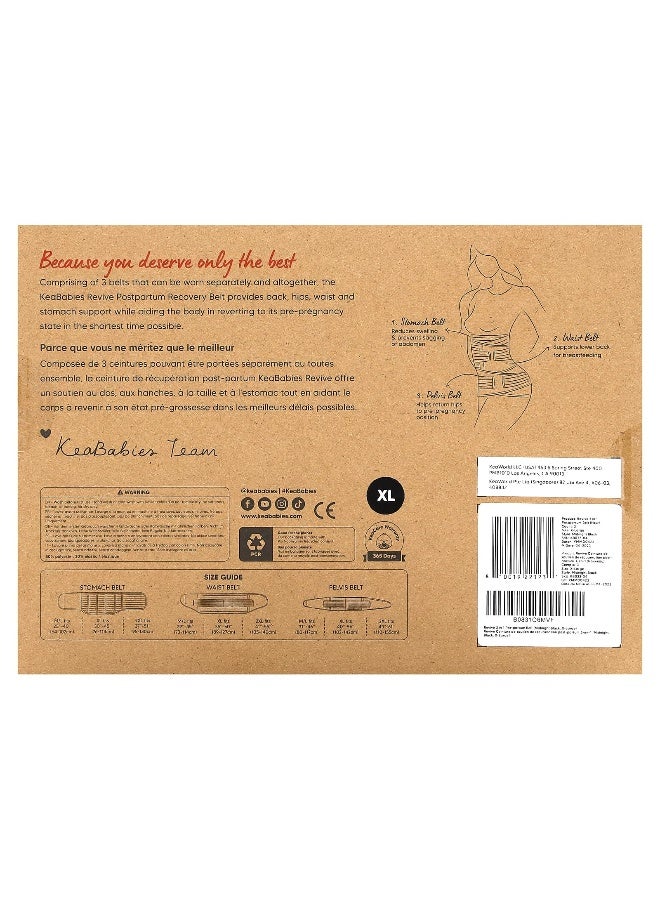 KeaBabies KeaBabies, Revive, 3-in-1 Postpartum Recovery Support Belt, X-Large, Midnight Black, 1 Set  - Image 2