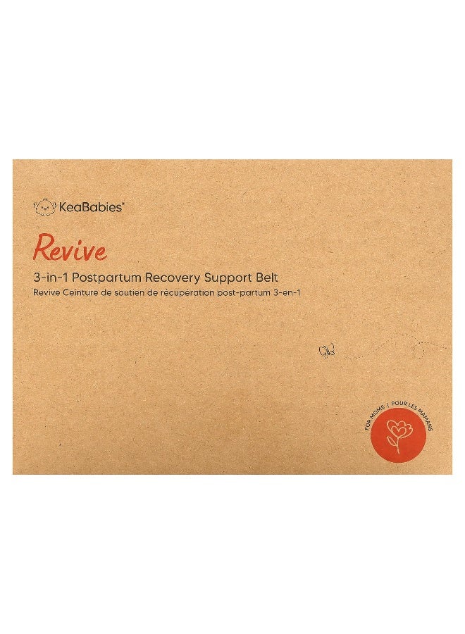 KeaBabies KeaBabies, Revive, 3-in-1 Postpartum Recovery Support Belt, X-Large, Midnight Black, 1 Set  - Image 1