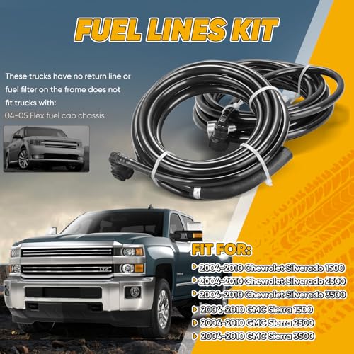 CXFDDV FLFG0340 Fuel Lines Repair Kit Pickups Vent Line Compatible with 20042010 Chevrolet Silverado GMC Sierra 1500 2500 3500 43L 48L 53L 60L 81L Replace OE FLFG0340 - Image 3