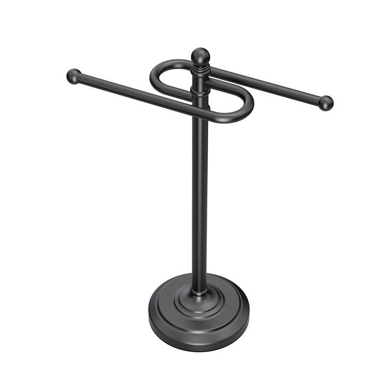 Gatco 1546MX Modern Round Base Freestanding Countertop S Style Towel Holder Matte Black  1425 H x 8 W SShape Countertop Towel RackHand Towel Holder for Bathroom Kitchen