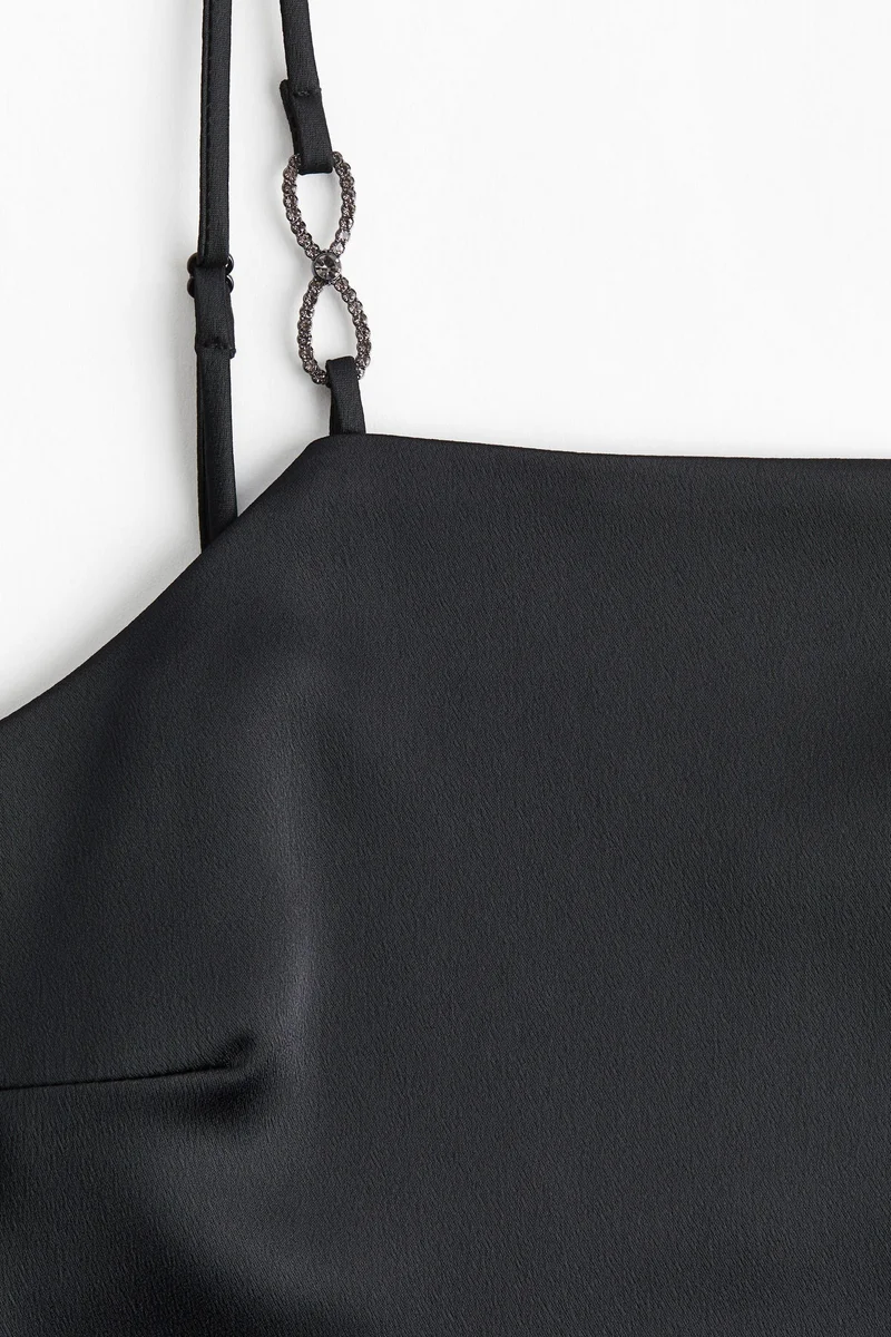 H&M Rhinestone-detail satin strappy top